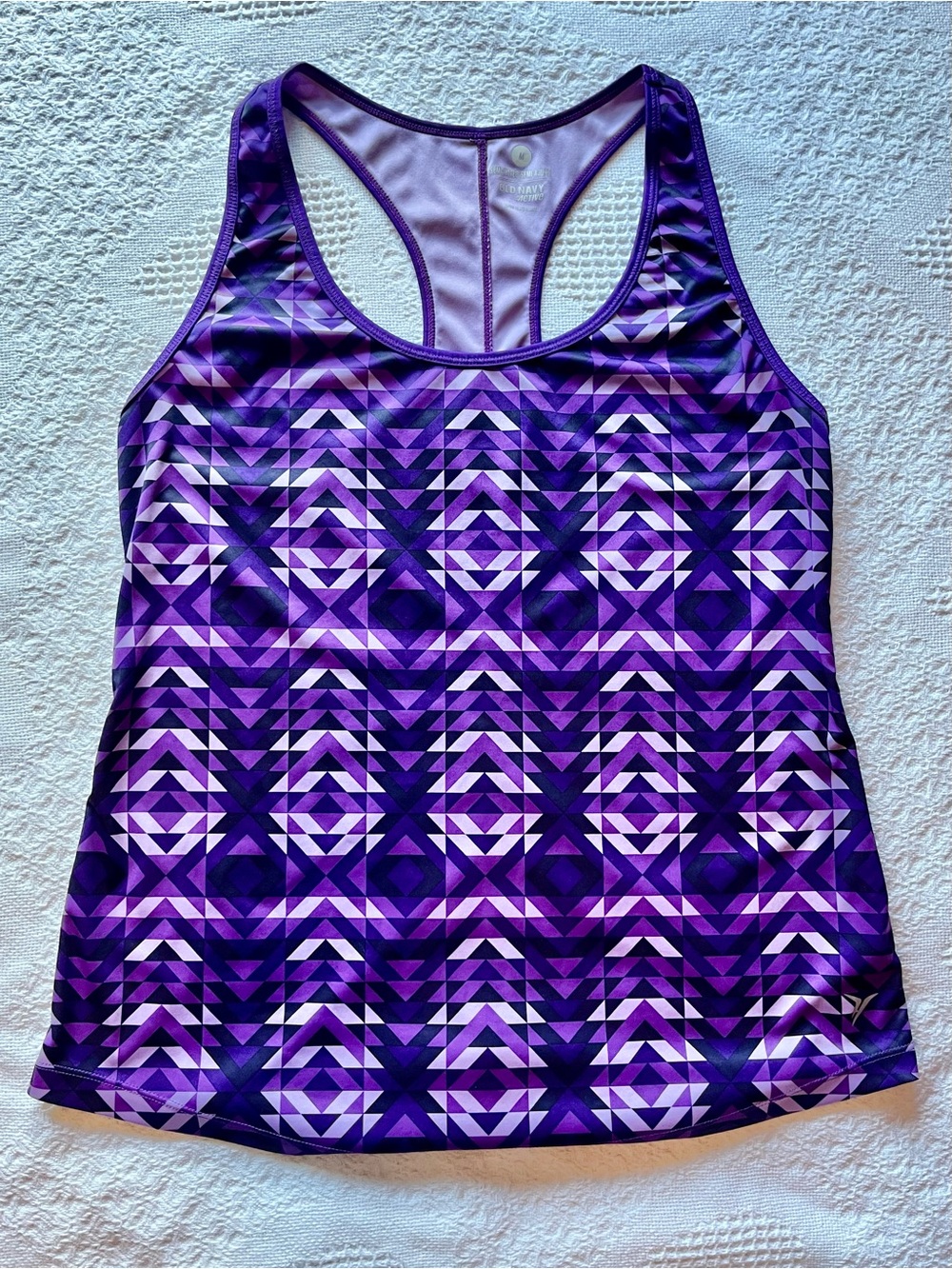 Old Navy Purple Geometric Kaleidoscope Racerback Sports Tank Top